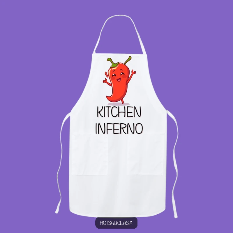 Funny Dancing Chili Pepper Apron: Fiery Kitchen Wear, Hilarious Cook Gift