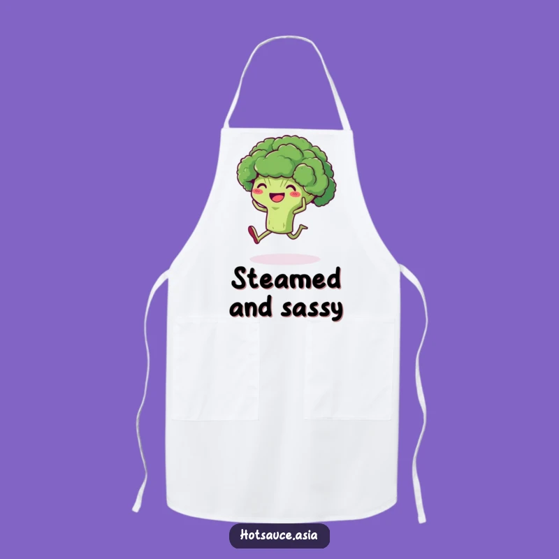Funny Broccoli Chef Apron: Delighted Veggie Kicking for Kitchen Fun