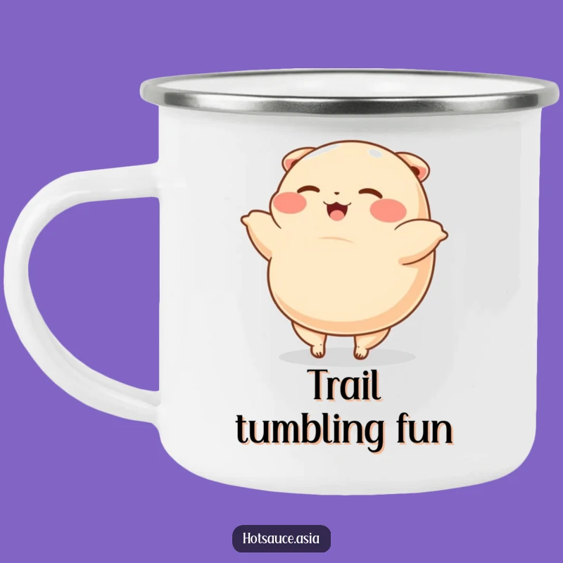 Funny Dumpling Cartwheel Camping Mug: Durable Cartoon Cup, Joyful Outdoor Gift