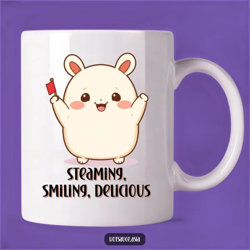 Funny Bao Bun Flag Mug: Cheerful Steamed Bun Gift for Joyful Mornings
