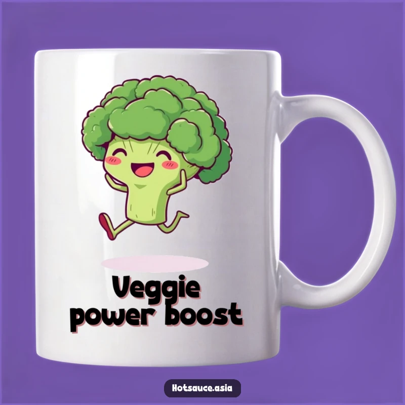 Funny Broccoli Kick Mug: Delighted Veggie Gift for Healthy Laughs
