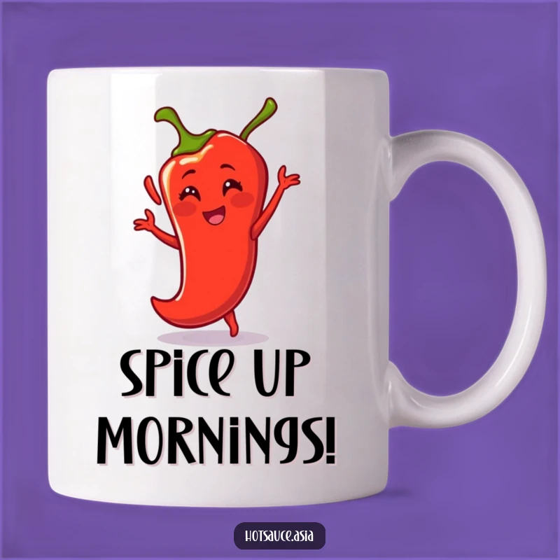 Funny Dancing Chili Pepper Mug: Spicy Cartoon Gift for Fun Lovers