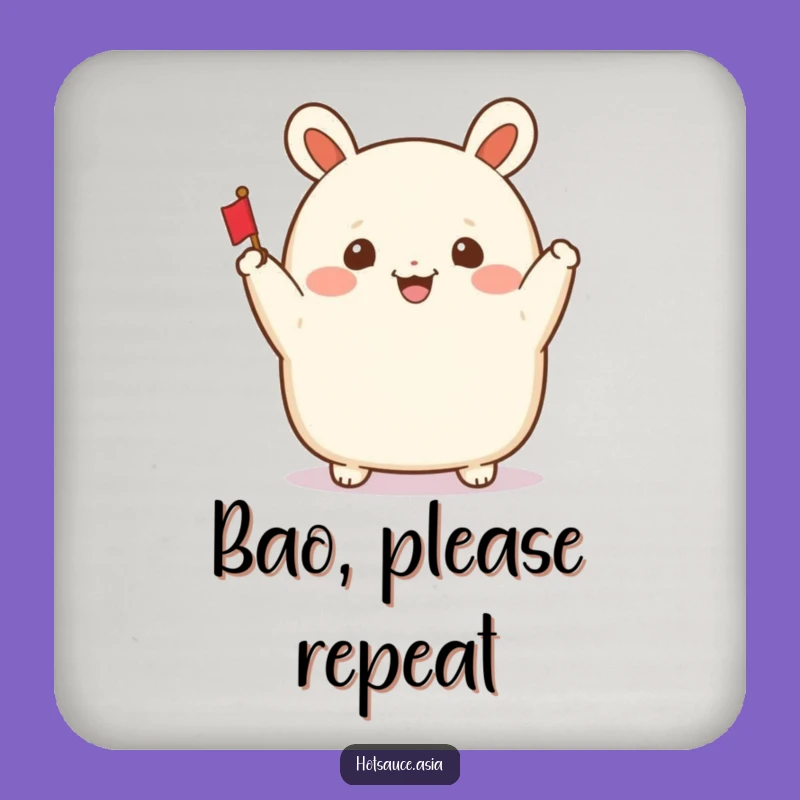 Funny Bao Bun Coaster: Cheerful Waving Bun for Table Protection
