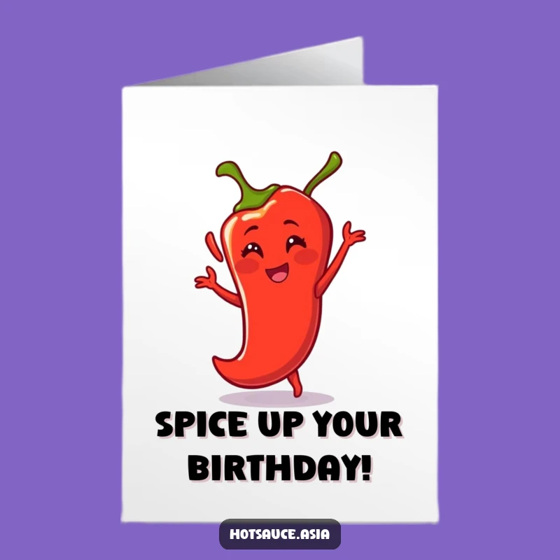 Free Printable Birthday Card: Chili Pepper's Party Dance - Funny Downloadable Gift!
