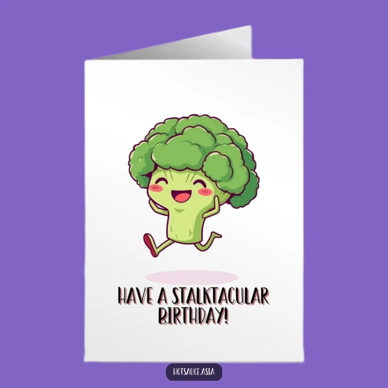 Free Printable Broccoli Birthday Card: Kicking Heels in Joy Downloadable Fun