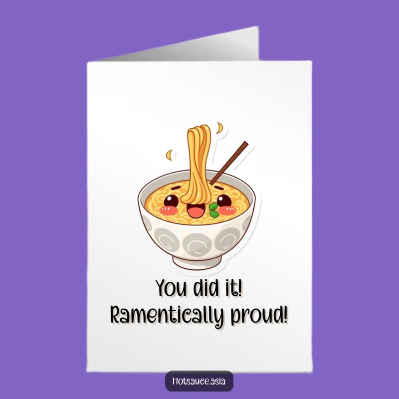Free Printable Ramen Congratulations Card: Surprised Slurp for Your Big Win Downloadable