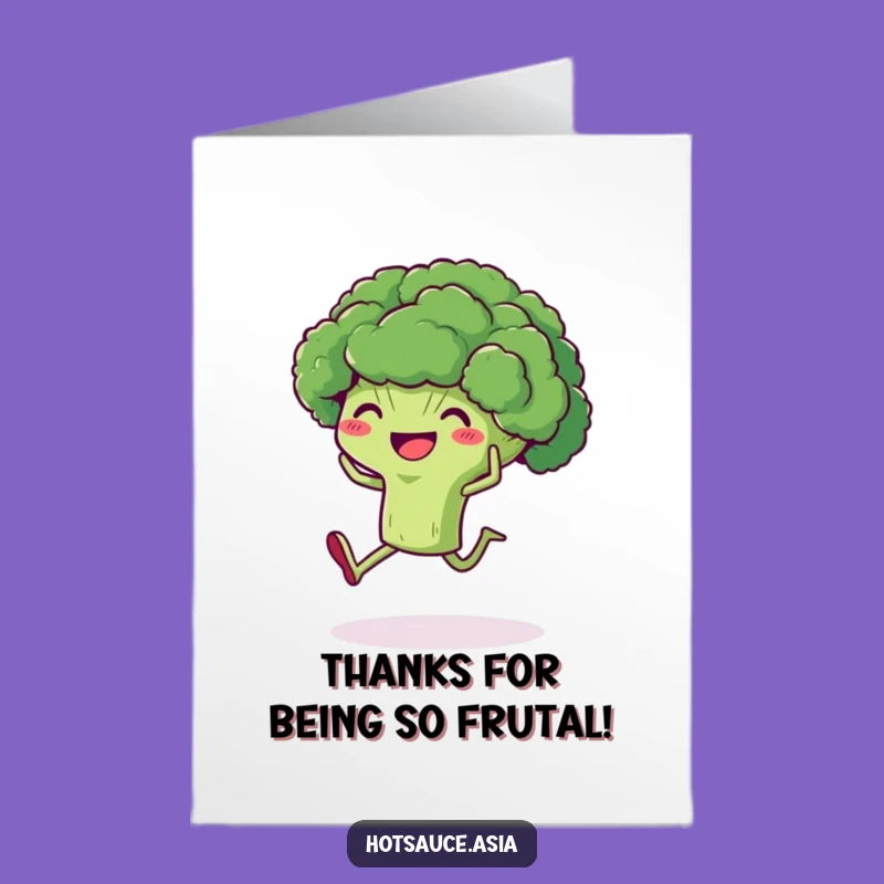 Free Printable Broccoli Thank You Card: Kicking Heels of Gratitude Downloadable