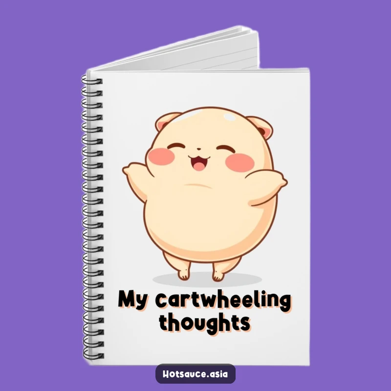 Funny Dumpling Cartwheel Notebook: Witty Cartoon Journal, Happy Gift