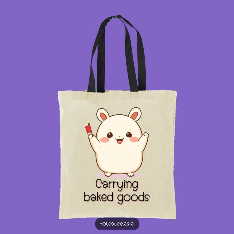 Funny Bao Bun Tote Bag: Cheerful Waving Bun for Everyday Adventures