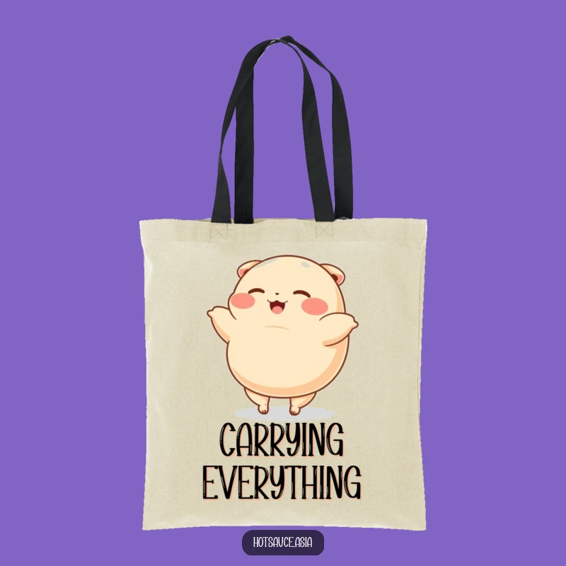 Funny Dumpling Cartwheel Tote Bag: Cute Cartoon Accessory, Perfect Gift